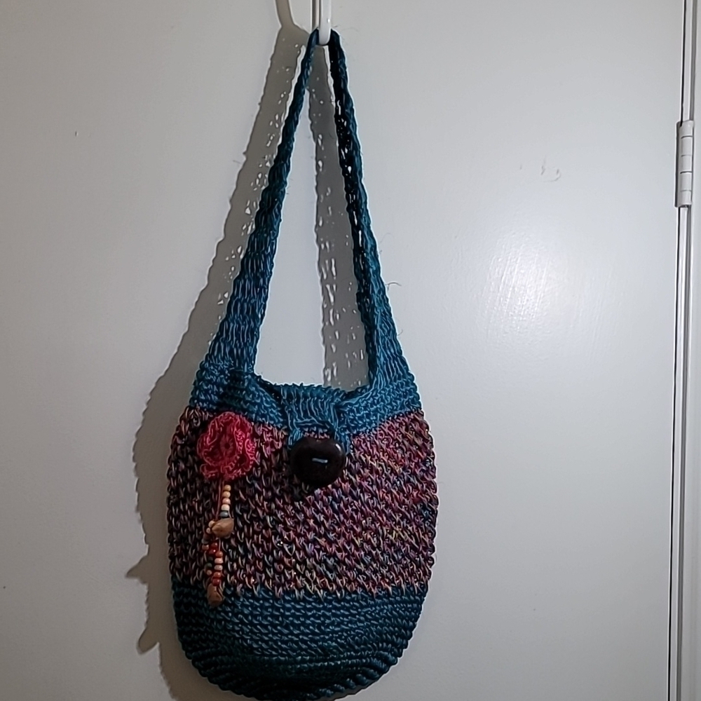 Bohemian Crochet Colorful Shoulder Bag